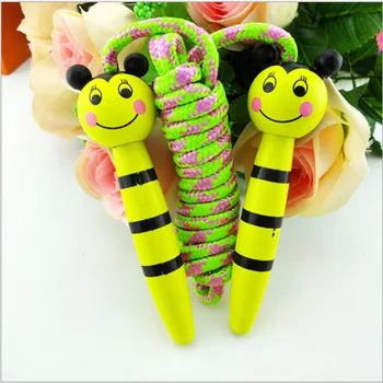 

Children's cartoon skipping ropes pupils fitness sports wooden skipping ropes Children's prizes entertainment jumping rope