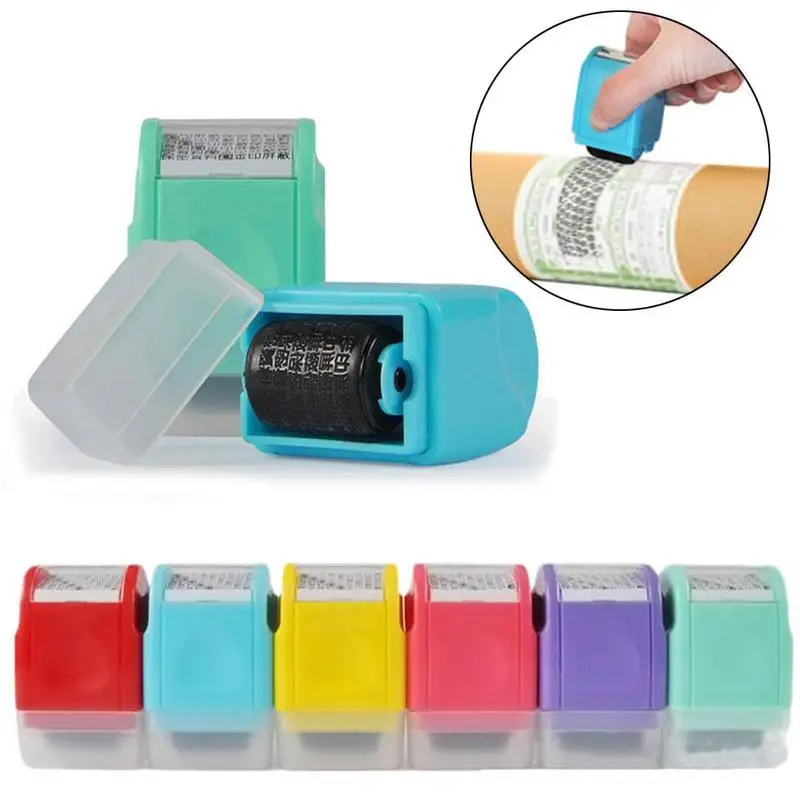 

3 Colors Creative Data Protection Roller Stamp Information Coverage Data Protection Roller Identity Privacy Protector Stamp Drop