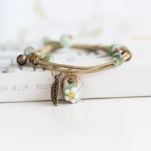 Moda delicada mão-tecido cerâmica contas pulseira originalidade estilo chinês pulseira adornam artigo frete grátis #1251