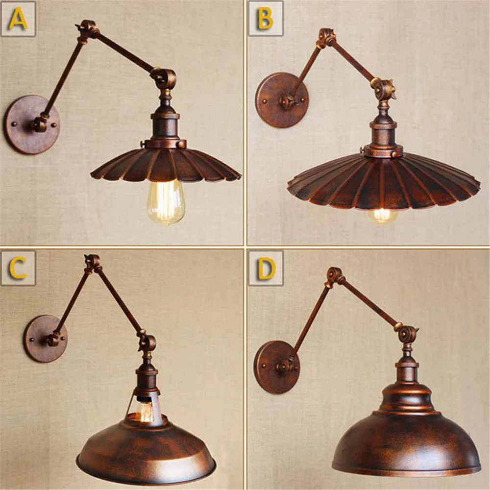 110v 220v 240v loft style Wall sconces lamp Rustic industrial retro nostalgia ferruginous decorative wall light sconce fixture