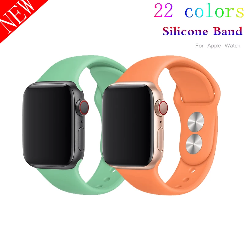 

sport band for apple watch 4 44mm 40mm strap silicone watchband for iwatch 42mm 38mm 3/2/1 rubber belt replacement bracelet