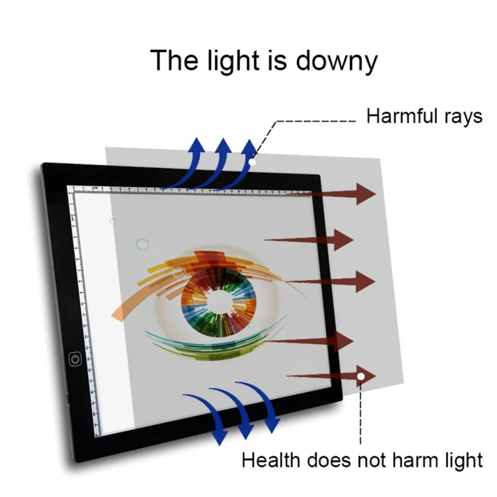 Портативный ультра-тонкий A3 светодиодный трассировочный свет сенсорная доска для искусства раскрашивания разработки Графика планшет анимационный рисунок копировальная панель