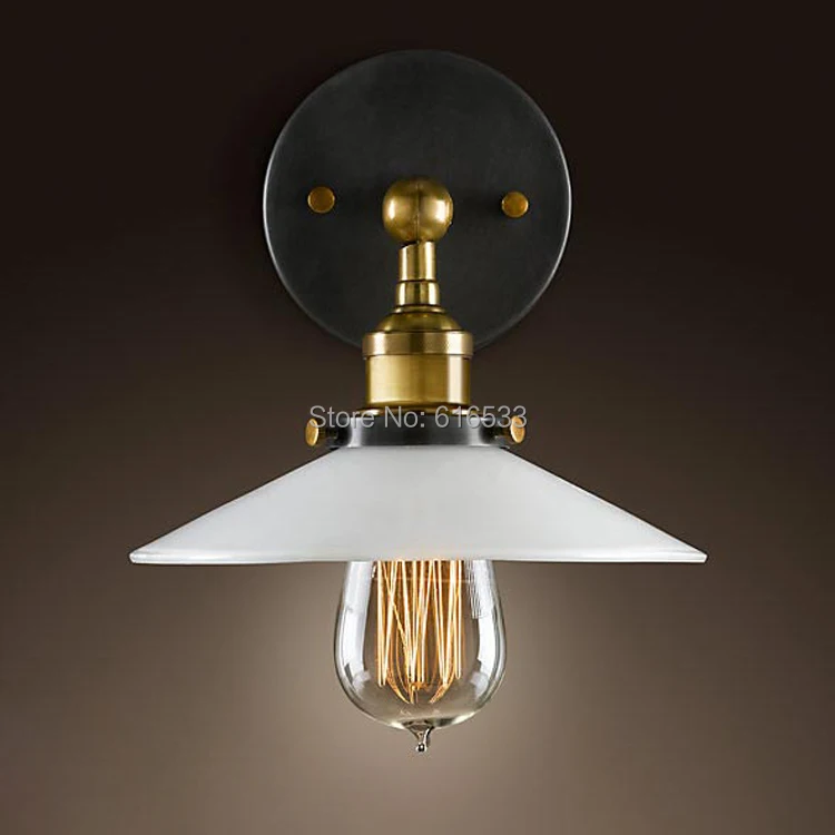 Loft Vintage Nostalgic Industry Lustre Glass Copper Edison Wall Sconce Lamp bathroom Beside