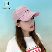 Однотонный вельветовый зимний теплый бейсболка для взрослых женщин Регулируемая модная повседневная бейсболка шапка 6 цветов TEENYOO