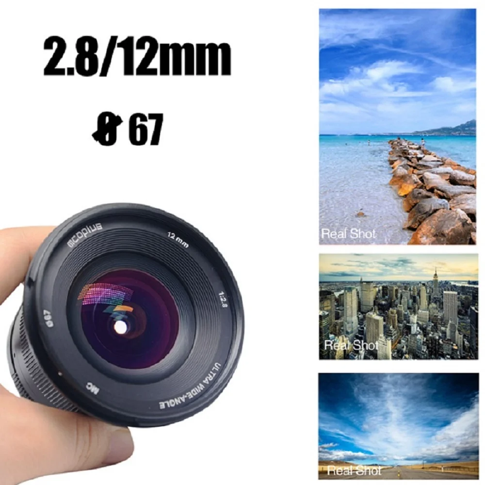 Увеличением фокусного расстояния Mcoplus 12 мм f/2,8 ручной ультра Широкий формат объектив для Sony E поддерживающие беззеркальную Камера APS-C A7 A6000 A6500 A6300