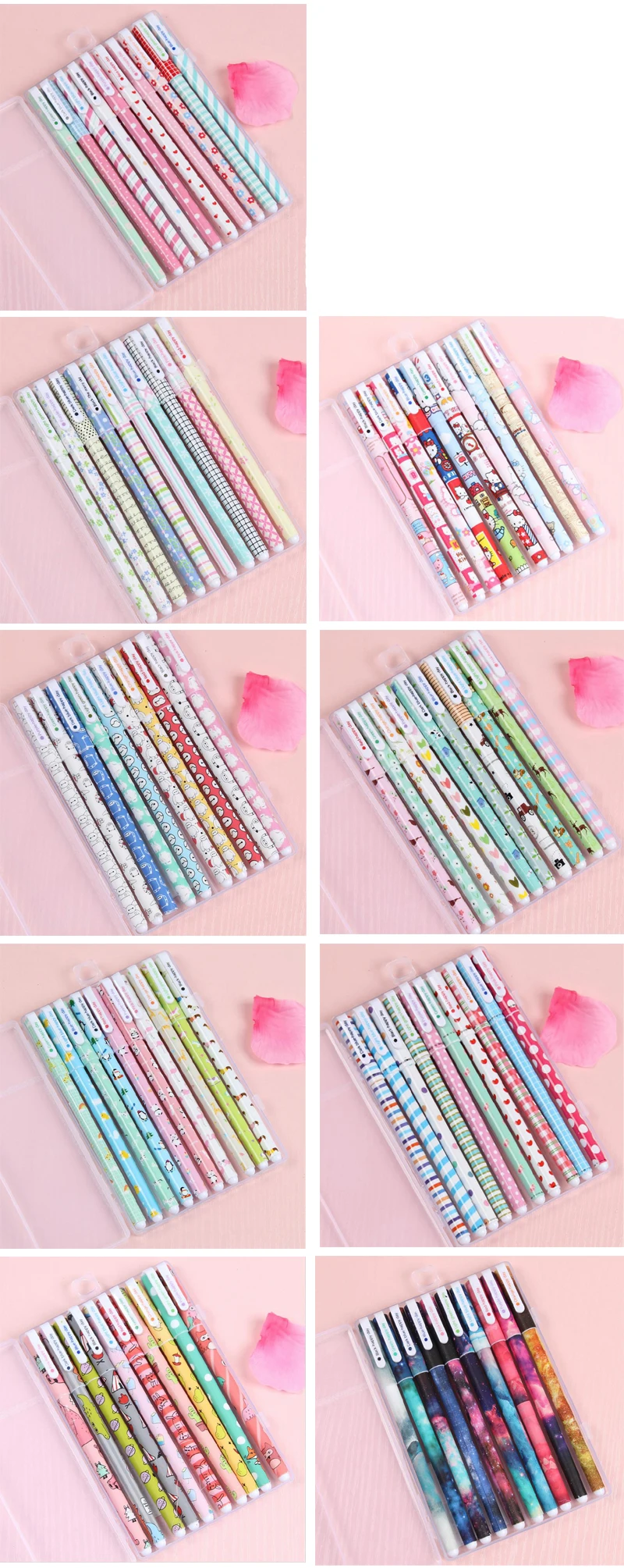 10pcs 6pcs kawaii flower colorful Chancery gel pen papelaria office school supplies stationary canetas coloridas color pen 04083