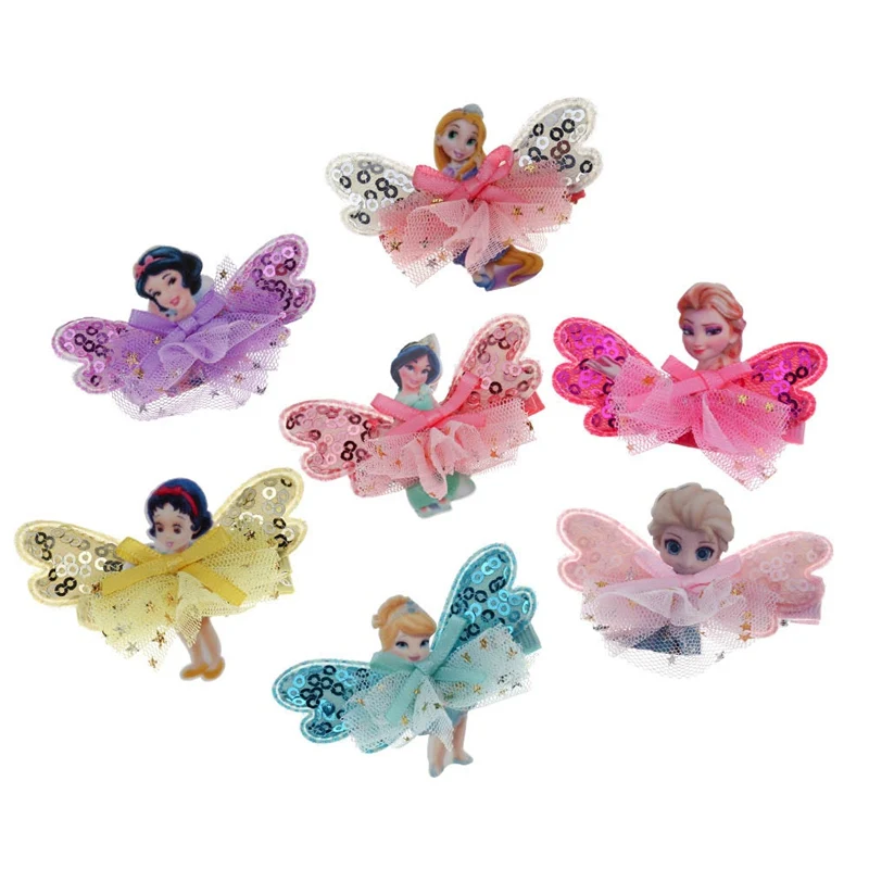 

7 Colors Cartoon Wings Mini Skirt Kids Hairpins Baby Hair Clips Princess Barrette Children Headwear Girls Hair Accessories
