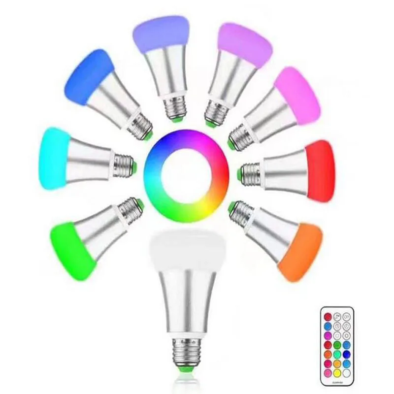 E27 Светодиодный лампочки для сценического освещения Яркость 18 Вт RGB 12 Цветов с