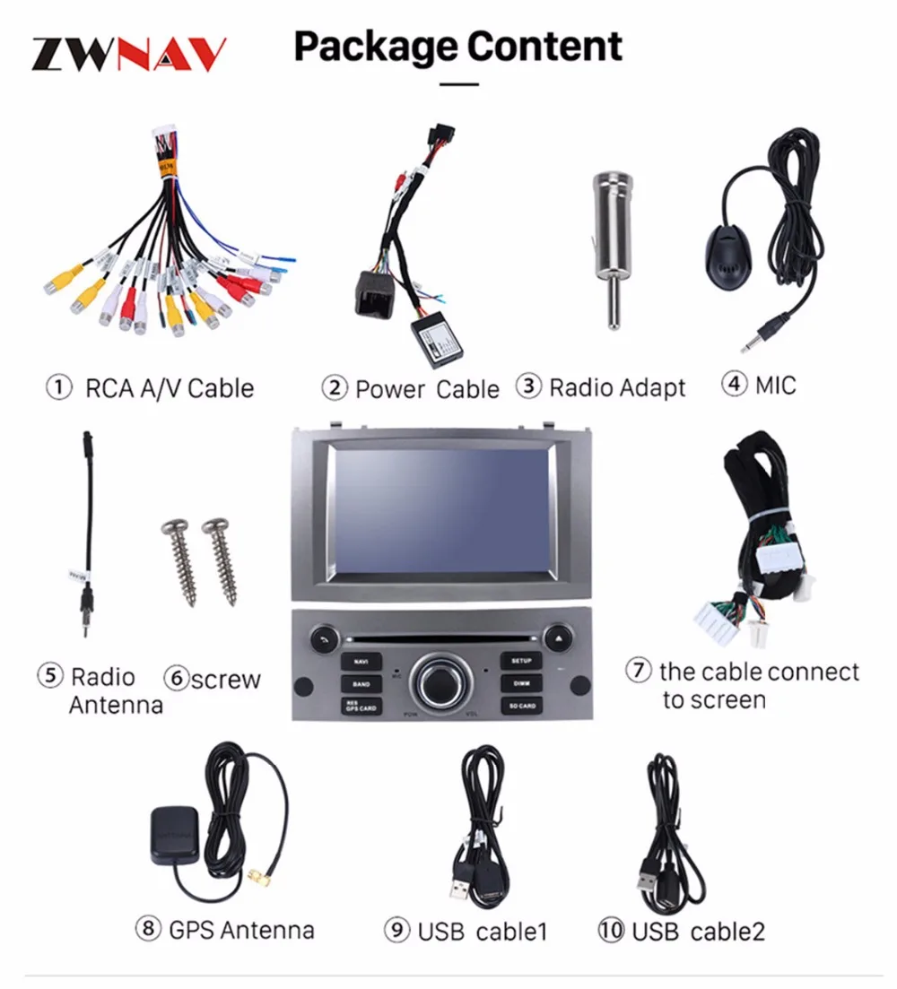 Cheap Android 9 8 Core 4+46 GB With DSP For Peugeot 407 2004-2010 Car GPS Navi Radio Screen android Display Car multimedia player DVD 4