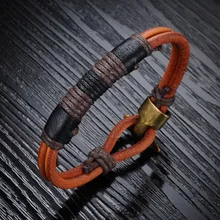 CG1 for K recommends new trends in Europe and America New Year gift all-match retro fashion men’s Leather Bracelet