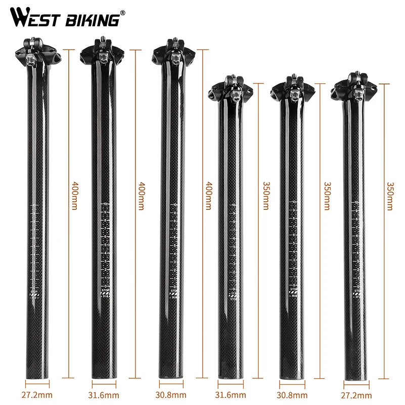 WEST BIKING велосипедный карбоновый Подседельный штырь 27 2/30 8/31 6*350/400 мм запчасти для