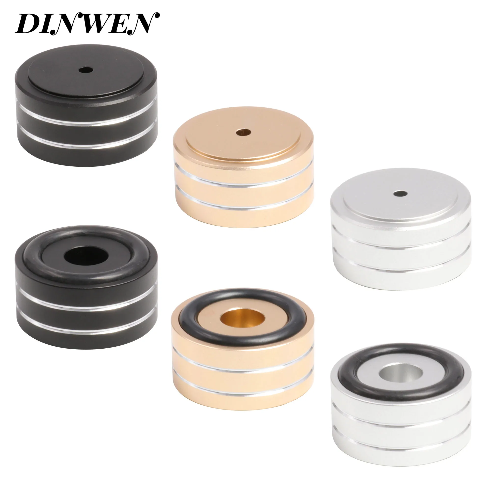 4PCS 40*20mm Machined Full Aluminum Amplifier Feet PC Chassis Speaker Cabinet Isolation Stand Base AMP DAC Turntable Pad Cone