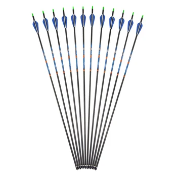

6/12 PCS Spine 400 Archery Hunting Carbon Arrows ID 6.2mm OD 7.6mm Target Points Arrowheads For Shooting Recurve Compound Bow