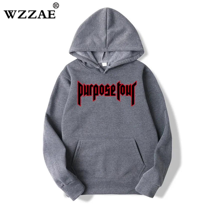 2018 New Arrive Justin Bieber Hip Hop Skateboard Men Hoodie Justin Bieber Purpose Tour Trasher Men Hoodies & Sweatshirts XXXL