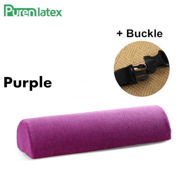 PurenLatex качественная полукруглая подушка из пены с эффектом памяти, многоцелевая подушка для облегчения боли в шее, Ортопедическая подушка, постельные принадлежности - Цвет: Purple with Buckle