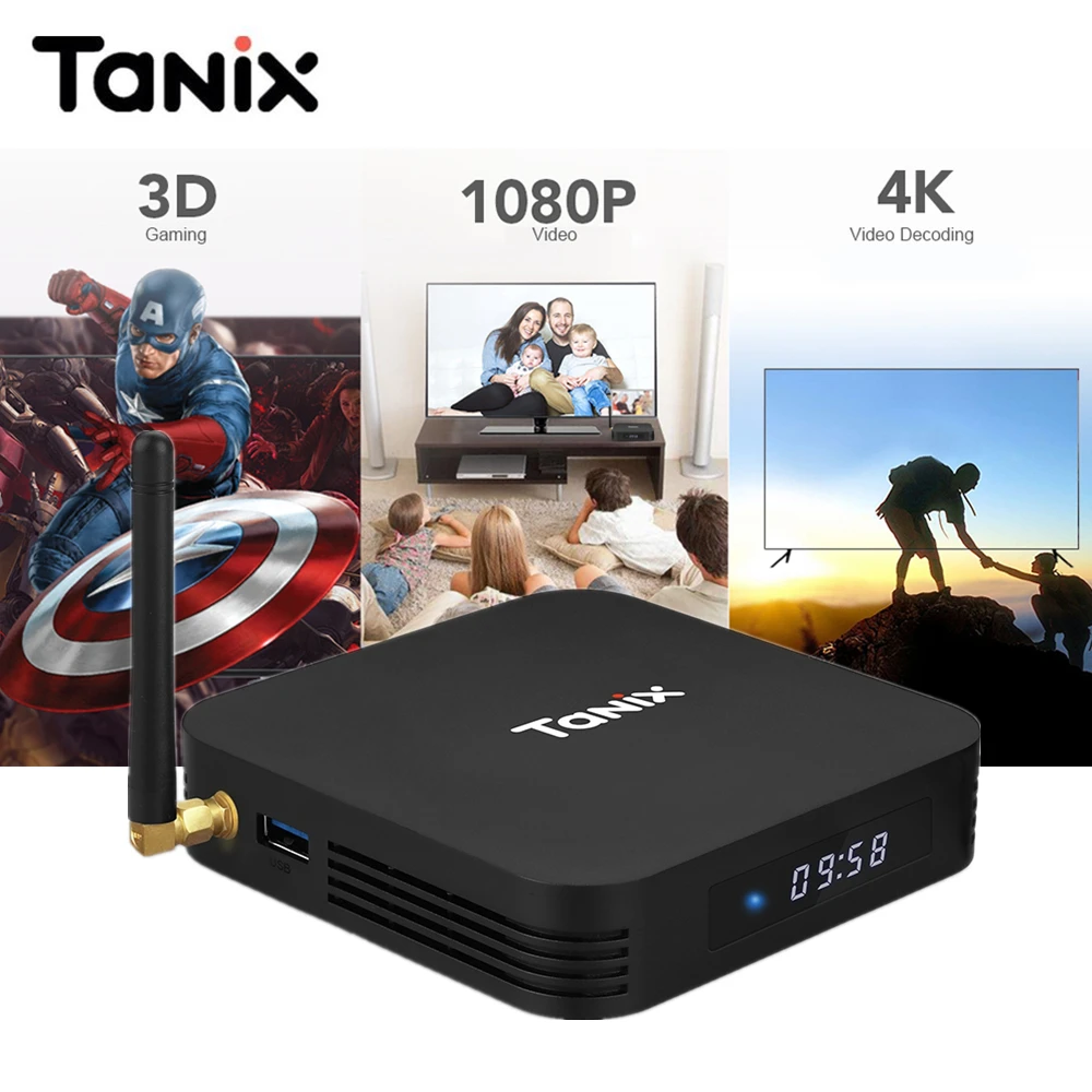 

Tanix TX28 Smart TV Box RK3328 Andriod 7.1 4GB RAM 32GB ROM 2.4G / 5G WiFi Bluetooth 4.1 100Mbps USB3.0 4K Iptv Set Top Box