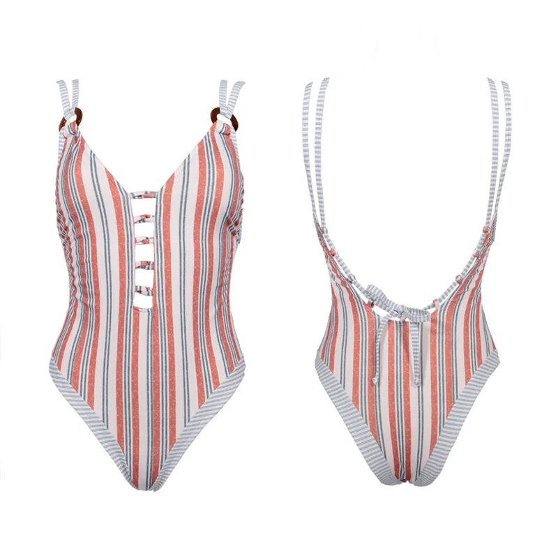 HELLO BEACH сексуальные Проводные купальники с v образным вырезом и открытой спиной