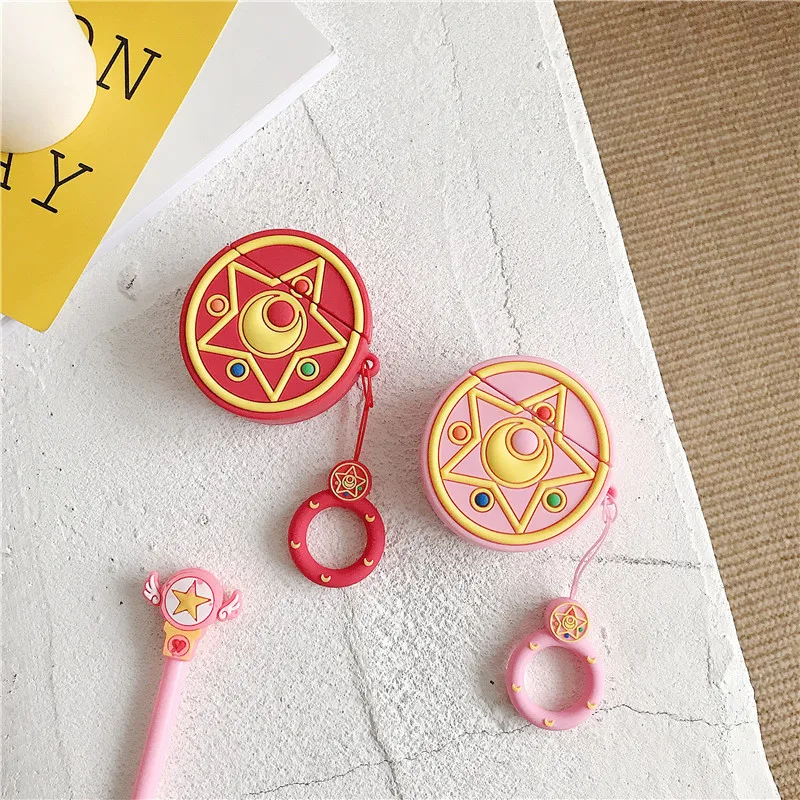 Аниме карточка Captor Sakura Luna кошка Сейлор Мун кукла брелок Bluetooth наушники зарядное устройство Коробка Чехол Silcone защитный чехол