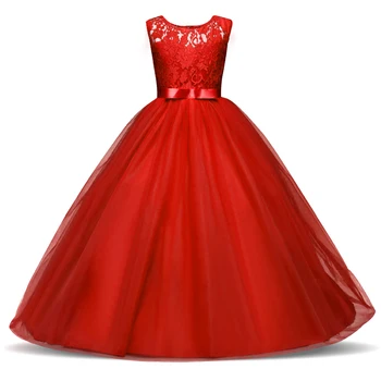 

2018 New Kids Girls Wedding Flower Girl Dress Princess Party Pageant Formal Dress Sleeveless Dress 5-14 year Girls Clothing