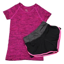 Для женщин быстросохнущая костюм для занятия йогой для тренажерный зал с йогой футболка Топы и спортивный бюстгальтер, жилет и спортивные брюки для фитнеса и тренировок спортивный костюм комплект