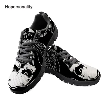 

Nopersonality Classic Sugar Skull Print Sneakers for Men Breathable Male Student Lace Up Flats Comfortable Mesh Shoes Plus