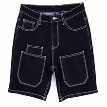 Хлопковые повседневные популярные женские джинсы, короткие джинсовые шорты с карманами длиной до колен, джинсовые шорты бойфренда