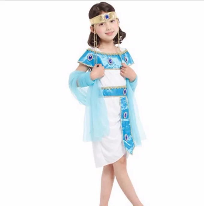 Дети Девочка Дети Косплей Хэллоуин вечерние египетская принцесса платье Милая Королева Косплей Карнавал праздничная одежда