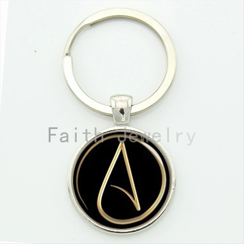 

design men's accessory Atheist atom symbol key chain interesting atheist logo keychain atheism movement jewelry KC524