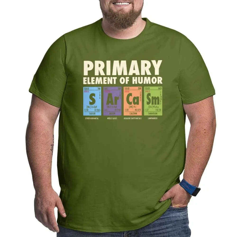 Мужская футболка, переодическая Таблица юморов, хлопок, забавный научный сарказм, первичный Ele, Мужская футболка с химией, футболка большого роста размера плюс - Цвет: Армейский зеленый