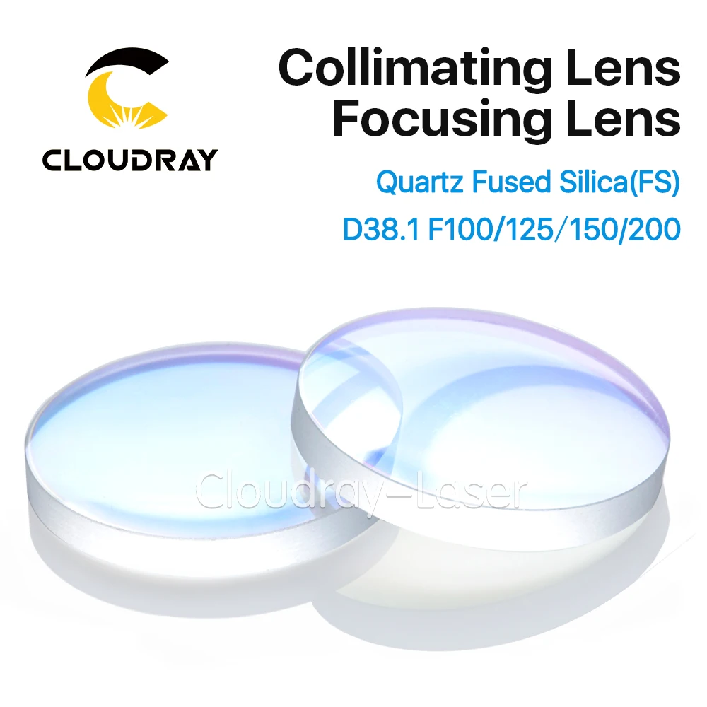 

Cloudray Spherical Collimating Focusing Lens D38.1 F100 125 150 200 Quartz Fused Silica for High Energy Fiber Laser 1064nm