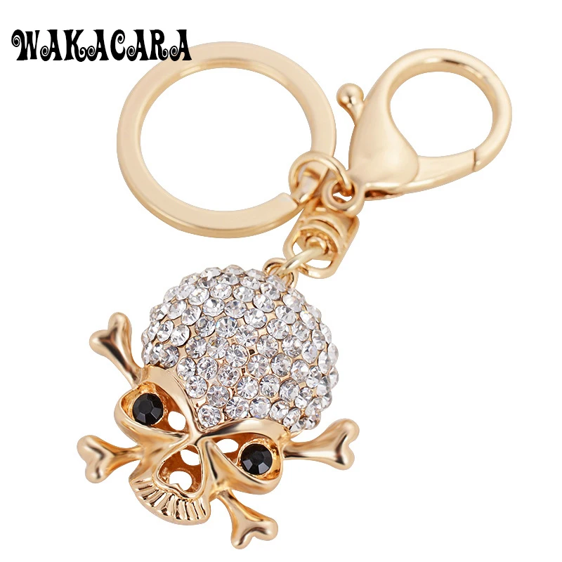 Novelty Rhinestone Skeleton Keychains Keyring Fashion Skeleton Metal