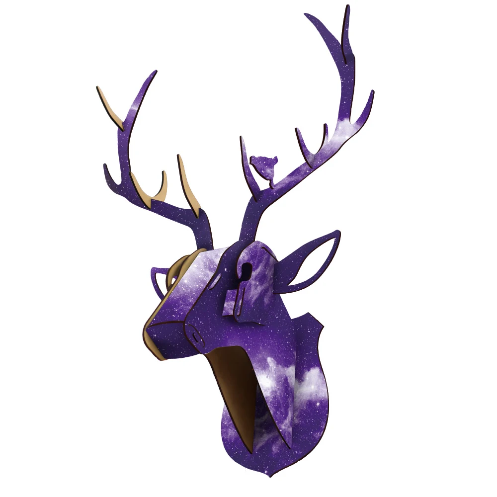 Animal Reindeer Head Wooden Wall Hanging For Living Room Bedroom Home Decor Wood Crafts MDF Hanging Decorations in small size Animal Reindeer Head Wooden Wall Hanging For Living Room Bedroom Home Decor Wood Crafts MDF Hanging Decorations in small size