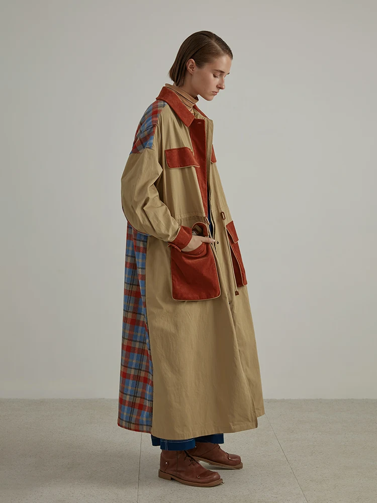 Laine Patchwork Veste Safari Personnalité As Manteau Picture Surdimensionné Vintage De Automne Shown Style Magasin Plaid Jessica Femmes X Hiver Long Nouveauté UaqxZ6Ww