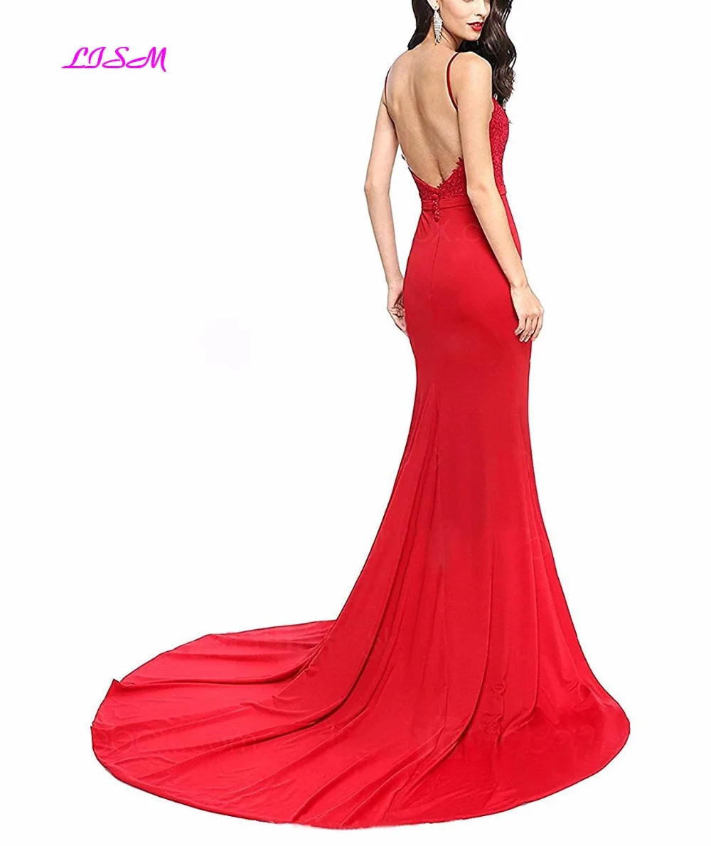 2019 New Elegant Mermaid Lace Evening Dresses Long Formal Party Dress Sweep Train Prom Evening Gowns vestido longo festa 2019 New Elegant Mermaid Lace Evening Dresses Long Formal Party Dress Sweep Train Prom Evening Gowns vestido longo festa