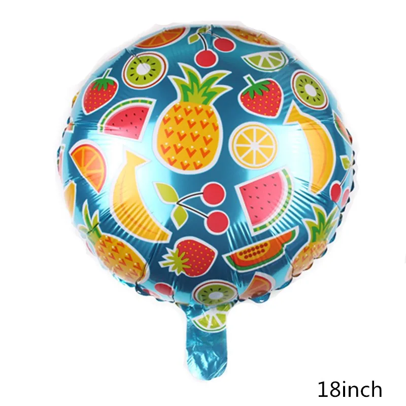 Новые фрукты овощи мультфильм арбуз/ананас/авокадо фольги воздушный шар День рождения декоративный шар для вечеринки мороженое прекрасные детские игрушки - Цвет: round colorful  pine