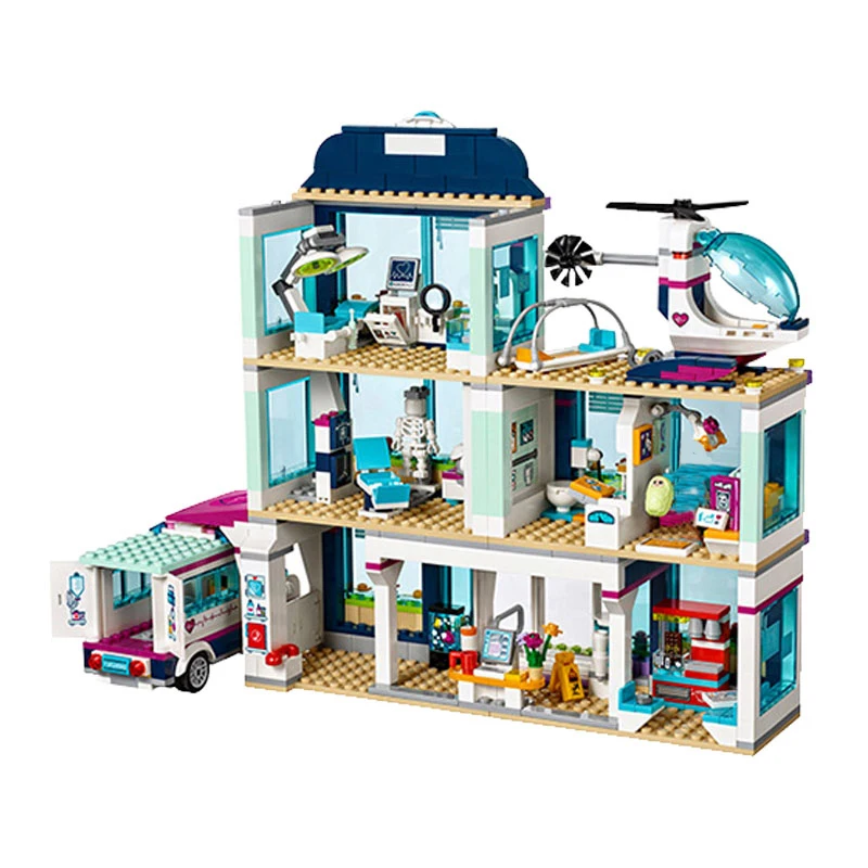 Tanie Przyjaciele Citys Heartlake Hospital City rysunek kompatybilny z przyjaciółmi 41318 klocki klocki zabawki świąteczne dla dzieci