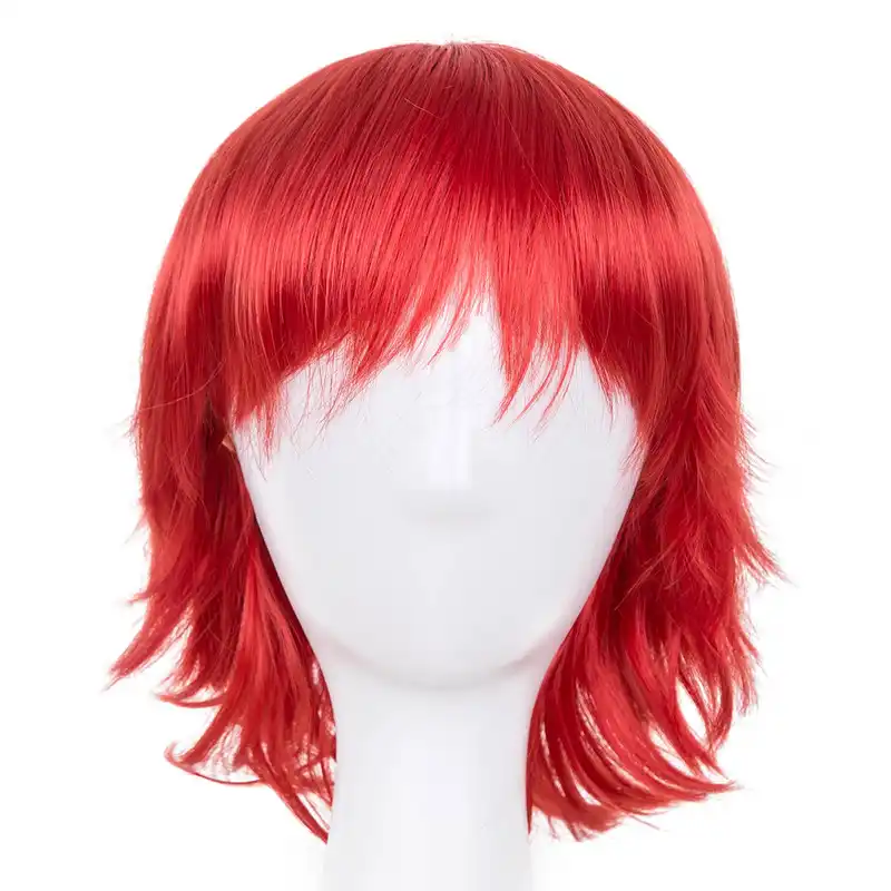 Red Wig Fei Show Synthetic Heat Resistant Fiber Short Wavy Hair Costume Cartoon Cos Play Women Ladies Hairpiece For Salon Party Hairpieces For Women Hairpieces For Short Hairhairpiece Short Aliexpress
