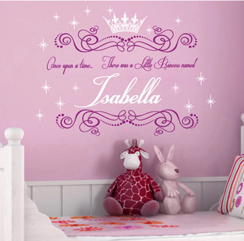 Once beautiful princess wall stickers Decal Removable Art Vinyl Decor Home Kids