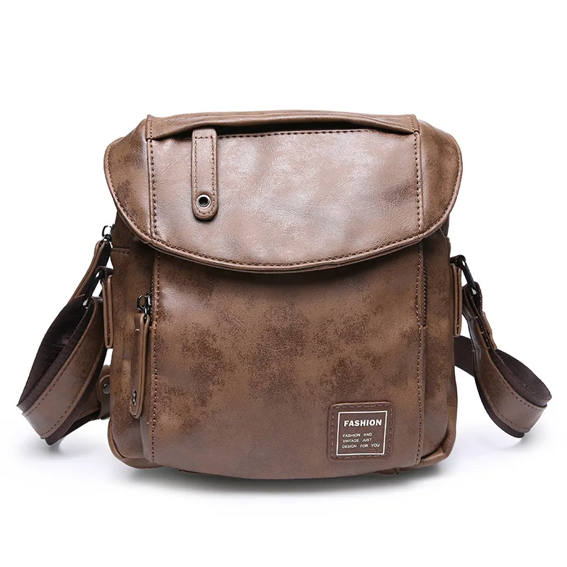 

Side Bag for Men Work Bag Messenger Package CrossBody Bags for Men Portafolio Hombre Brown PU Leather Maletin Negro Vintage