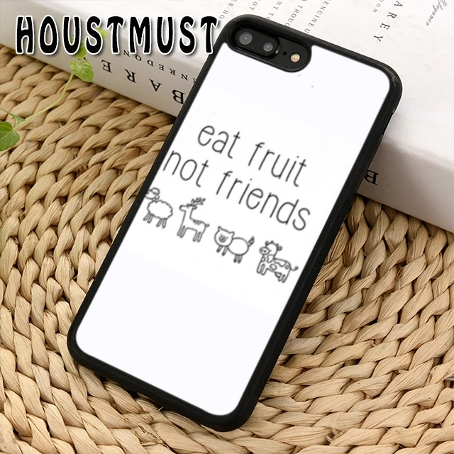 HOUSTMUST Go Vegan вегетарианцев узор чехол Чехол для iPhone 5 5S SE 6 S 7 8 X XR XS max samsung galaxy S6 S7 край
