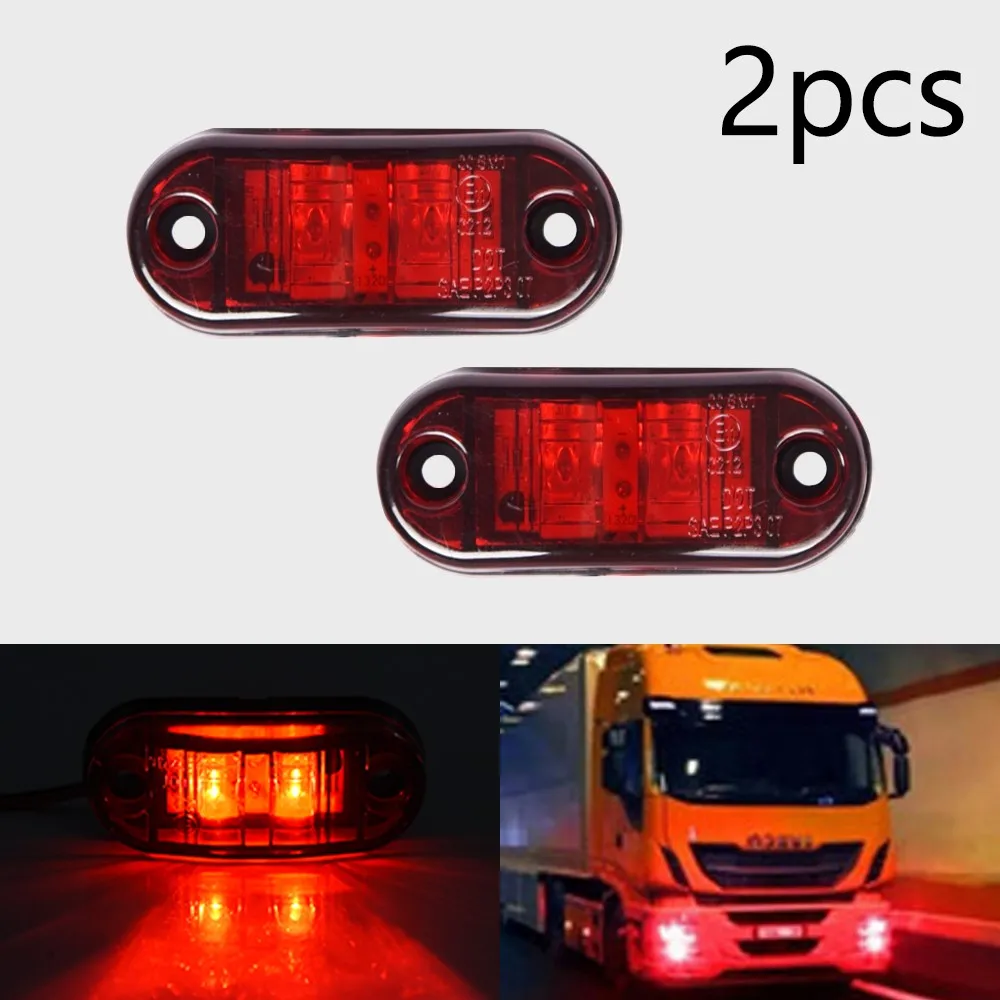 

2 Piece Car External Lights 12V/24V LED Auto Car Bus Truck Lorry LED Side Marker Indicator low Led Trailer Light Rear Side Lamp