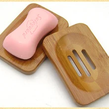 50 шт./лот натурального бамбука древесины мыльница хранения держатель душевой пластина для Ванная комната