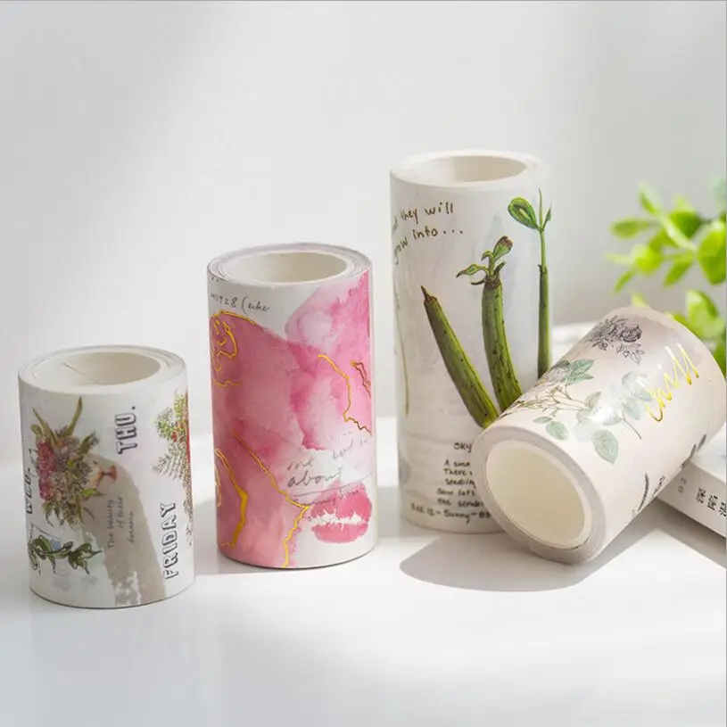

6-10 cm Blooming flowers plants rose Washi Tape Adhesive Tape DIY Scrapbooking Sticker Label Masking Tape Student Stationery