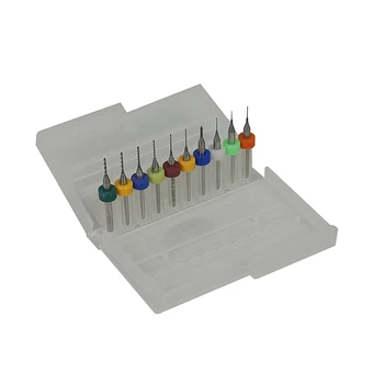 

10pcs PCB Drilling Bits 0.1mm-2.0mm Tungsten Carbide Metal Milling Cutter CNC Engraving Tools