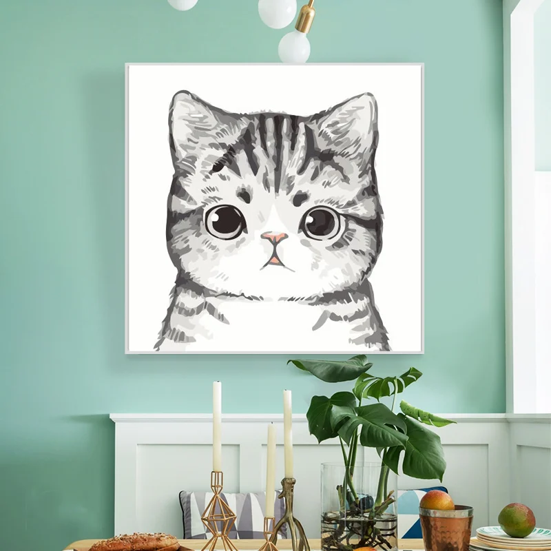 ROYALDREAM Cute Animals Painting Diy Digital By Numbers Modern Wall Art Picture For Home Artwork | Дом и сад