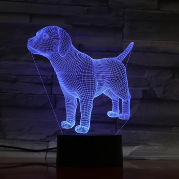 

LED nightlamp 3D RGB Colors Table Lamp Produces Unique Lighting Effects Methacrylate plate Children's lighting Dog Shape Light