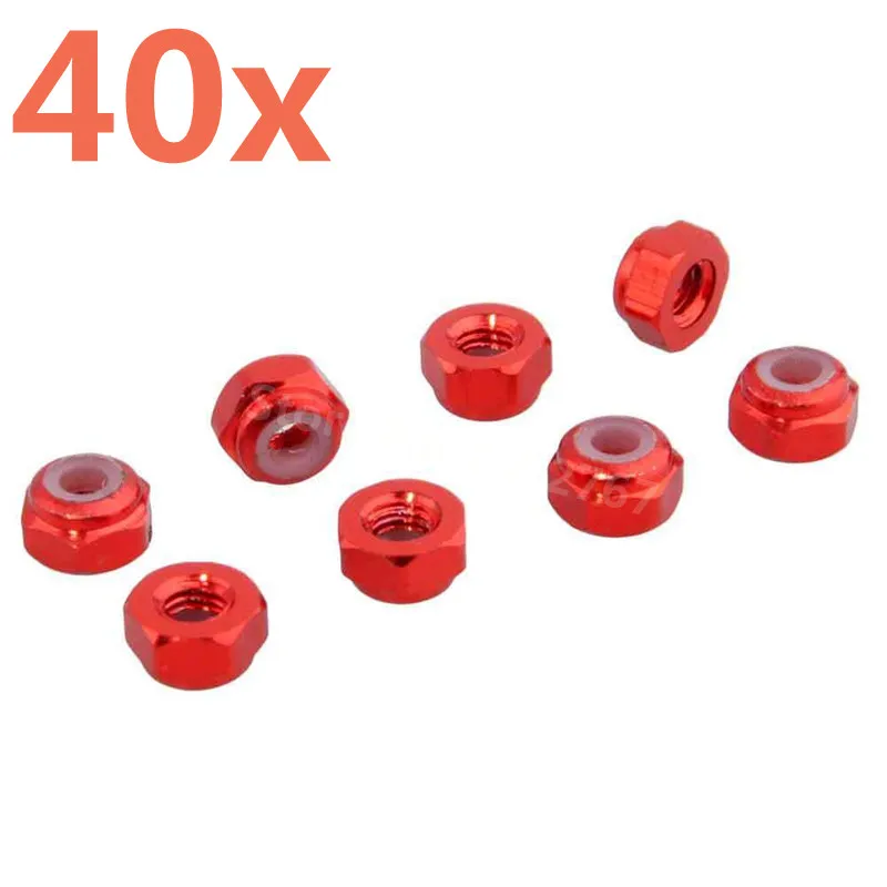 40 Pieces RC Car Aluminum Alloy Nut M3 (Al.) For 1/18 Scale Models Revel 24540 Scorch Hobbico Dromida BX/MT/SC4.18 Monster Truck | Игрушки и