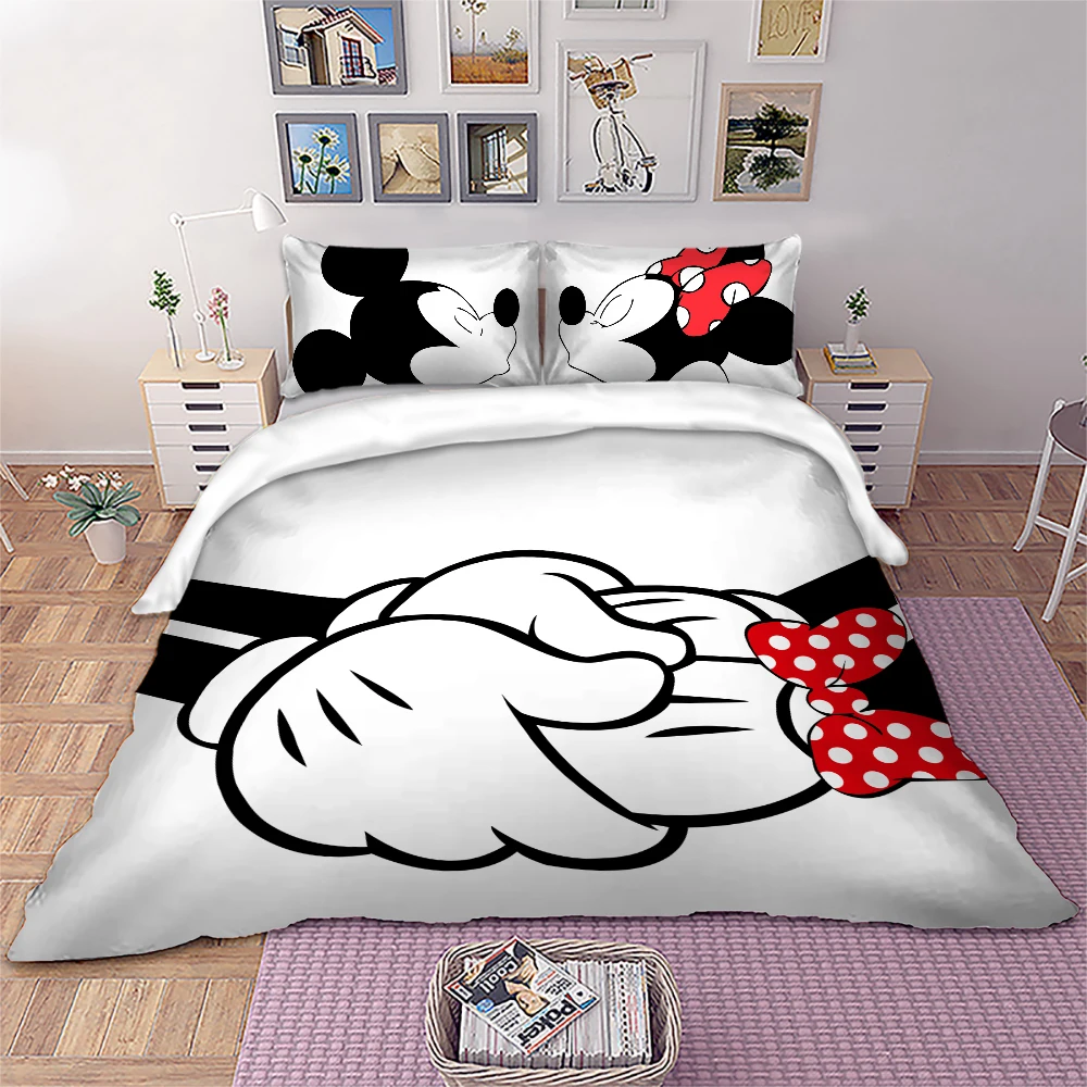 Комплект постельного белья Disney Mickey Minnie с мультяшным рисунком пододеяльник