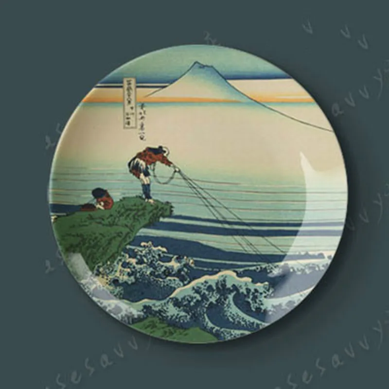 10 дюймов Fu Yue 30 6 видов Hokusai праздничный день декоративная тарелка подвесная