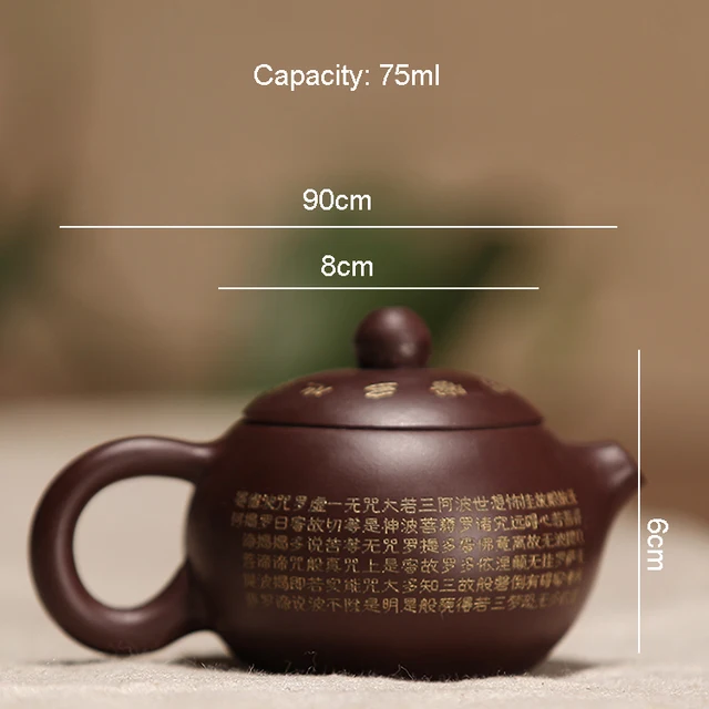 100ml Authentic Yixing Teapot Mini Teaware Buddhist Scriptures Xishi